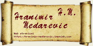Hranimir Medarević vizit kartica